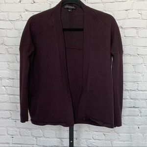 Ann Taylor Extra Fine Merino Wool Plum Cardigan Size Small